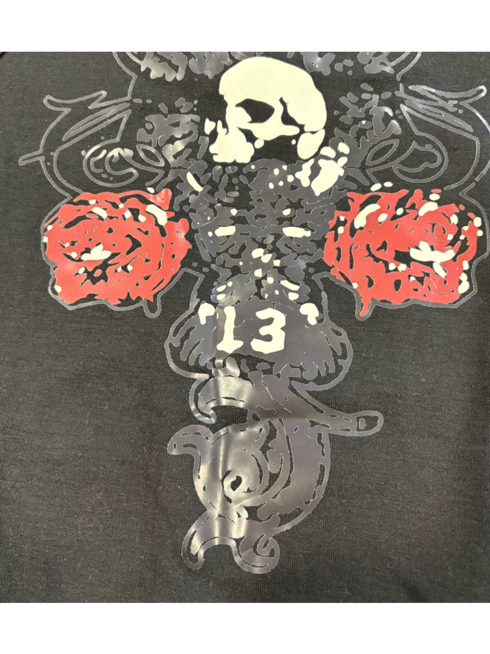 Black Skull & Red Rose Eyelet Tank Top - Picture 7 of 7